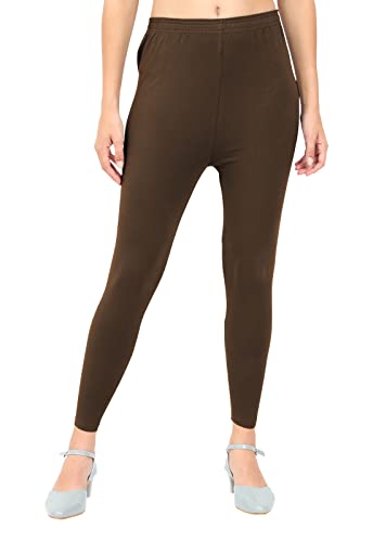 Image of POPOLO Women's Super Soft Ankle Length Cotton Lycra Solid Stretchable Legging
