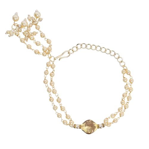 Image of I Jewels Pearl Bhaiya Bhabhi Lumba Rakhi Bracelet Combo Set With Roli Chawal & Rakshabandhan Greeting Card
