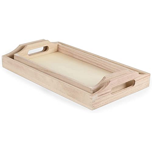 Lightweight Wooden Trays With Handles For Diy Crafts, Decorating (2 Sizes, 2 Pack) #TOP1