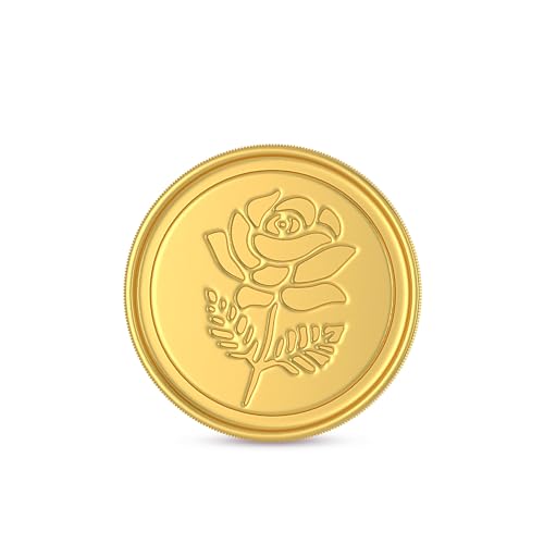 Malabar Gold & Diamonds Gold Coin 22K (916) 8 grams | 22 kt Gold Coin/Bar/Bullion for Akshaya Tritiya, Birthday, Wedding & Festive Gift, Rose Impression
