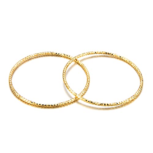 Ethlyn Children Jewelry 2Pcs/Lot Baby Bangles For Infant Boys Girls Gold Plated Fix Size Baby Bangles Bracelets (My687) #TOP22