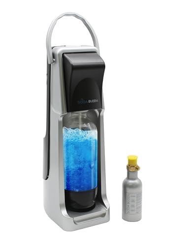 Flame King SodaBuddy Sparkling Water and Soda Maker, Bundle Includes 1 Soda Machine, 1 BPA-Free Bottles, and 1 4-Oz CO2 Carbonator