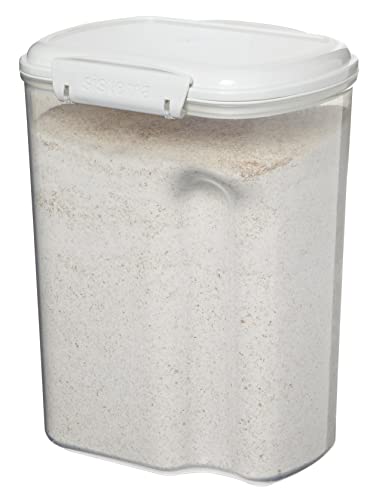 Sistema Flour And Sugar Storage Containers For Pantry With Lids And Measuring Cup, Dishwasher Safe, 13.7-Cup, White #TOP7