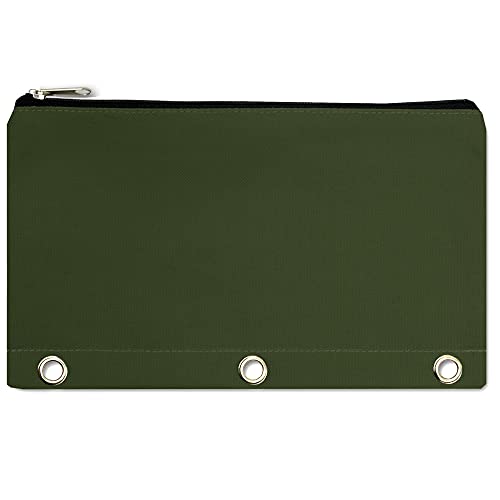 3 Ring Canvas Cloth Pencil Pouches In Bulk Assorted Color Bundles (24 Pencil Cases In 8 Colors) #TOP2