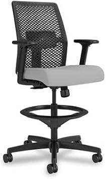 HON Ignition 2.0 ReActiv Low-Back Task Stool, 22.88" to 31.75" Adjustable Seat Height, Flint Seat, Charcoal Back, Black Base
