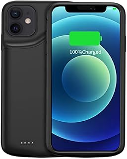 YISHDA Battery Case for iPhone 12 / iPhone 12 Pro(6.1 inch), 6000mAh Protective Charging Case Compatible with iPhone 12 Pro & iPhone 12 Portable Rechargeable Extended Battery Charger Case, black