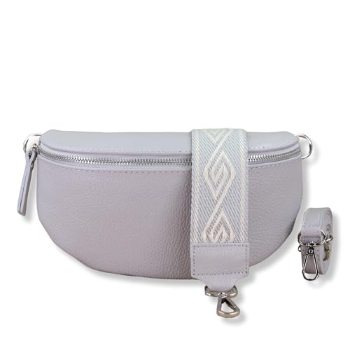 NURPELLE - Riñonera de Piel auténtica para Mujer - Elegante riñonera con cinturón Ancho extraíble/Ajustable - Bolso Cruzado para Mujer - Bolso Bandolera, Bolso versátil para el día a