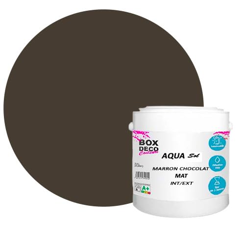 Peinture Sol extérieur/intérieur acrylique haute résistance aspect mat Aqua Sol - 2.5Kg, Marron Chocolat