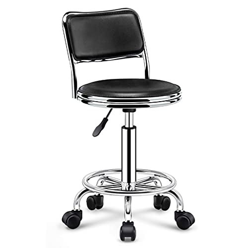 Chaises de bureau et tabouret de dessin réglable à roulettes noir - 2