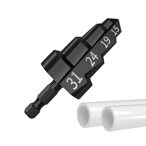 Stepped Pipe Bit - Repair Hole Opener | High Speed Steel Drill Bits, Four-Stage PPR Lifting Drill Bit, High Hardness Integrated Lifting Drill, Hexagonal Handle Water Pipe Expansion Drill for Pipe