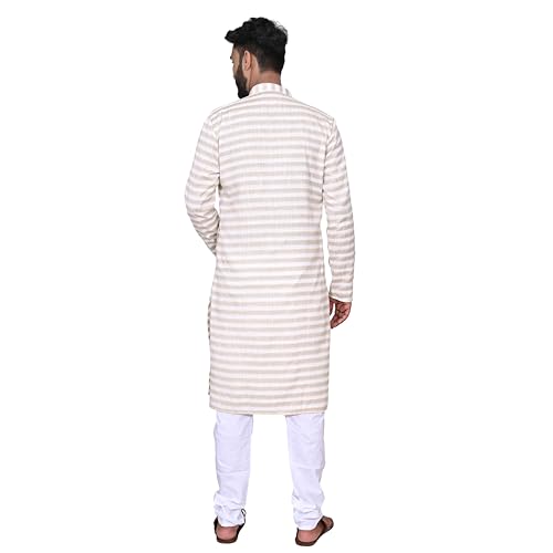 RICHART white linen Cotton kurta for men, ethnic tradtional wear, cotton striped kurta pyjama, kurta men4