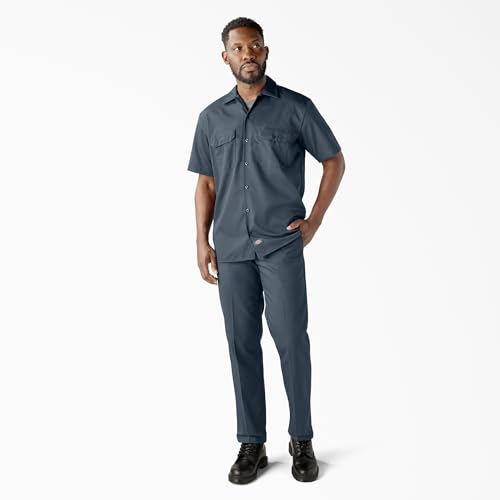 Image of Dickies Men's Short Sleeve Work Shirt - Durable Twill Button Down Shirts for Men, Lightweight Uniform for Daily Wear