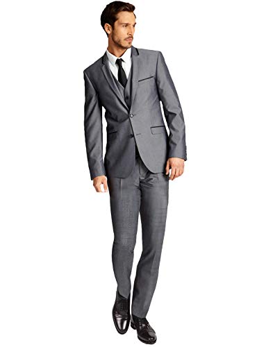 Costume habillé homme revers boutonné anti-pli coupe moderne confortable