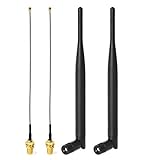 Dualband-WLAN: 2,4 GHz (2400 - 2485 MHz), 5 GHz / 5,8 GHz (5150 - 5850 MHz); Gewinn: 6dBi; Richtung: omnidirektional; Antennenanschluss: RP-SMA-Stecker; Zubehörkabel: 15 cm IPX U.fl zu RP-SMA-Schottmontage-Koaxialkabel; Lieferumfang: 2 x WiFi-Antenne, 2 x Koaxialkabel;
