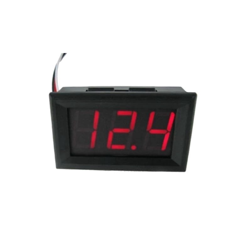 Nauwkeuriger Mini Digital Voltmeter Ammeter Digital Voltage Test Battery DC 4.5-30V 2 Wires for LED Display Gauge(Red)