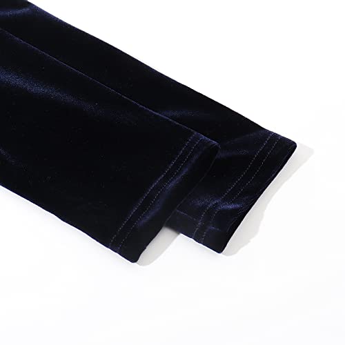 Noomelfish Girls 3/4 Sleeve Velvet Twirly Dress Casual Skater Dresses with Pockets (4-12 Years)4