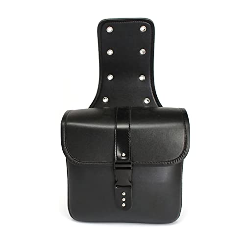 Alforjas para motocicleta, par de alforjas laterales impermeables de cuero sintético para modificación de vehículos, bolsas colgantes para motos y deportes motorizados (negro) miniatura 1