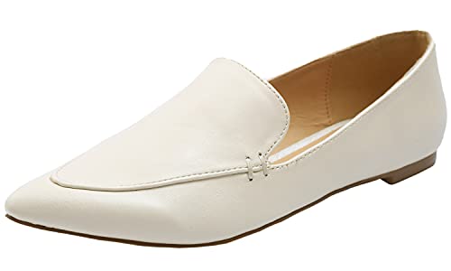 Image of FEVERSOLE Women's Loafer Flat Pointed Fashion Slip On Comfort Driving Office Shoes