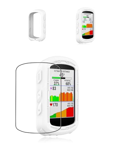 Funda de silicona para Garmin Edge 540 con protector TPU blanco 2