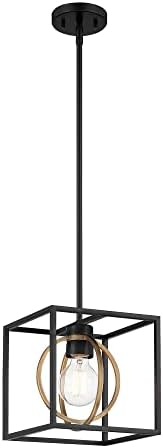 DESIGNERS FOUNTAIN Kew Gardens Pendant Light, 8.5 Inch Convertible Hanging Ceiling Fixture for Kitchen Island and Dining Room, Matte Black, D276M-8P-MB