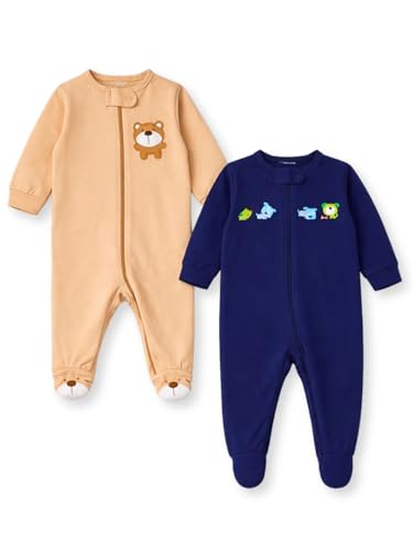 Image of TuddyBuddy 100% Cotton Multi Color Zipper Romper Sleepsuit /Romper /Jumpsuit for Baby Boy & Baby Girl
