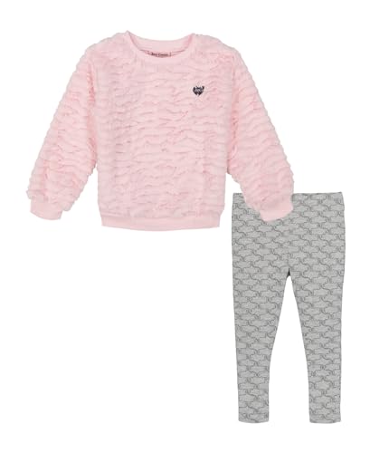 Image of Juicy Couture Girls' 2-piece Faux Fur Legging Set, Crewneck With Pants