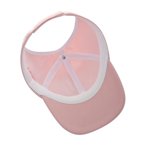 FakeFace Kinder Pferdeschwanz Baseballkappe, Mädchen Sommer Sonnenhut mit Zopf Loch, Herz-Stickerei UV-Schutz Schirmmütze, Verstellbare Basecap Sonnenkappe für 3-8 Jahre Sport Outdoor