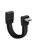 YANBORONSN 80Gbps Short USB 4 Flat Extension Cable,3.1 USB C Fast Charging Cable,PD 240W 90 Degree USB Type C Male to USB C Type Female Extender Cable,8K@60Hz Video Display for Phone(0.16FT/51MM)