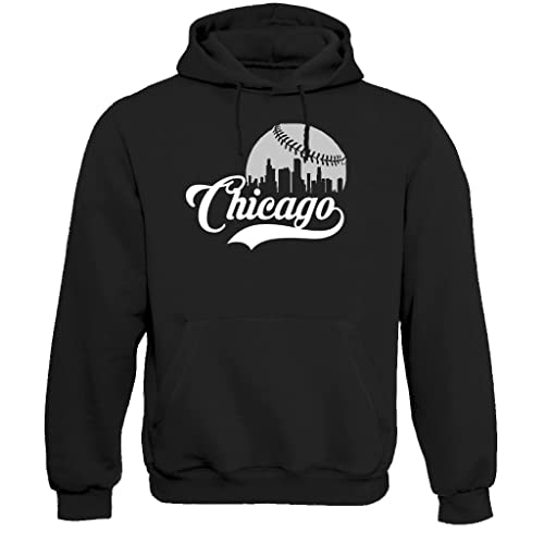 Xtreme Apparrel Cityscape Skyline Men's Hoodie Sweatshirt for Baseball Fans