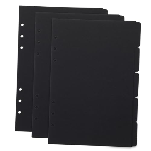 OUNONA 15個 ブラック索引タブ付きインデックス仕切り紙 手帳用家用バインダーデコレーション用耐久性仕切り