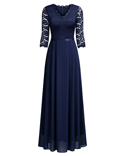 Image of MISSMAY Women's Formal Floral Lace 2 /3 Sleeves Long Evening Party Maxi Dress