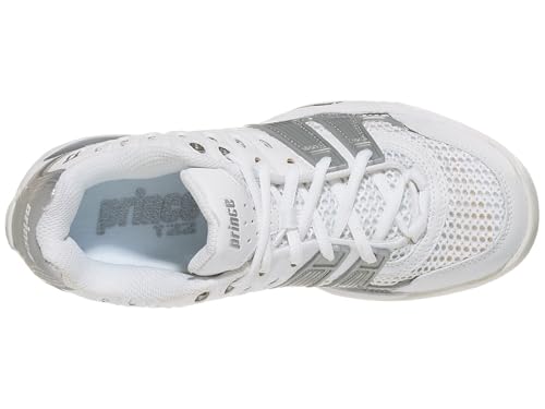 Prince Women's T22 Tennis Shoe,White/Silver,7 M US4