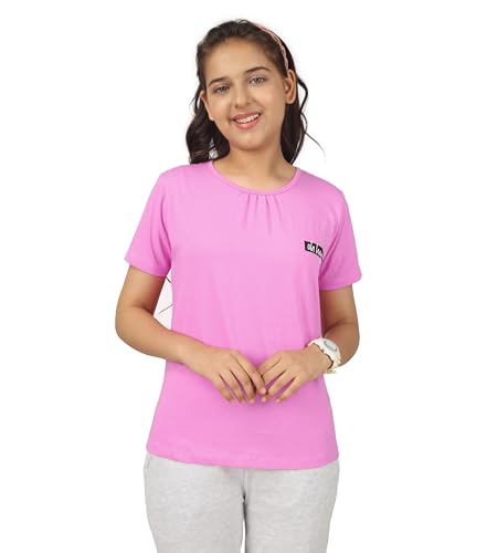 Image of KYDA KIDS Girls White T-Shirt 100% Cotton Antibacterial | Half Sleeve Round Neck | Plain White School Uniform T-Shirt | Soft Breathable Summer Wear Kids