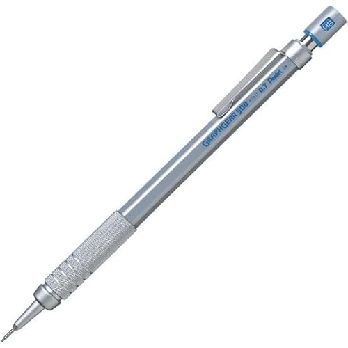 ぺんてる シャープペン グラフギア500 0.7mm シルバー PG517【まとめ買い × 5本】 + 画材屋ドットコム ポスト カードA