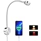 Obeaming 12V Leselampe Wohnmobil Eingebauter Dimmschalter, Typ-C-Ladegerät und rotes Nachtlicht 3200K Flexible Schwanenhals LED Wandlampe DC 12V-24V Spot für Boot Wohnwagen Yacht (Silber)