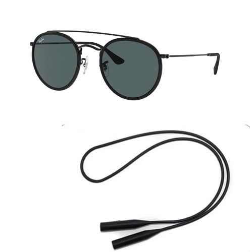 Ray-Ban RB3647N Sunglasses Bundle: RB 3647N 002/R5 Black Blue and Universal Anti-slip Silicone Leash2