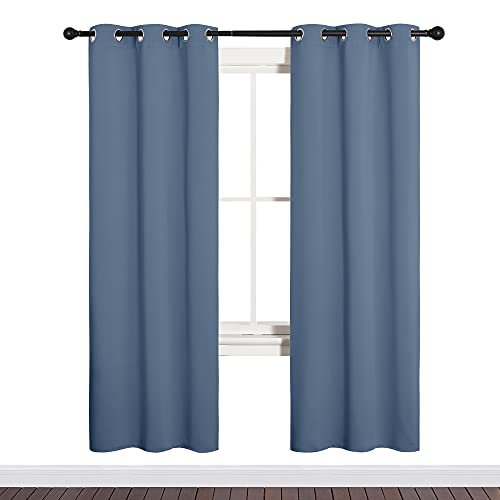 Image of NICETOWN Blackout Curtains for Bedroom, Home Decoration Thermal Insulated Noise Reducing Curtains & Drapes for Boys Room, Privacy Panels (Stone Blue, 34 inch Wide by 72 inch Long)
