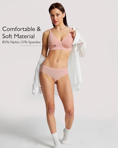 Image of HORISUN Seamless Bras Full Coverage V Neck Push Up Wireless Bras for Women