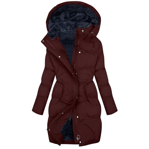 Ijksbehjf Abrigo de invierno para mujer, con capucha, impermeable, forro polar y lana, aislamiento de manga larga, para actividades al aire libre, abrigos de invierno para mujer, C, M
