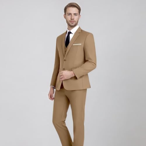 Mens Suits 3 Piece Slim Fit Formal Suits for Men Wedding Business Prom Tuxedo 2 Button Jacket Vest Pants Set3