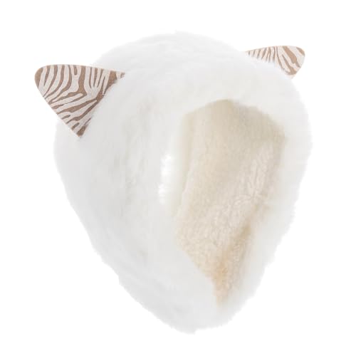 FRCOLOR Cat Ear Earmuffs Plush Headband Fashionable Versatile -Friendly Boys and Girls Hat White