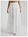 RoseSeek Women's Flowy Flared Ruffle Hem A Line Maxi Skirts Elastic Waist Elegant Tiered Layer Boho Long Skirts White Plain S