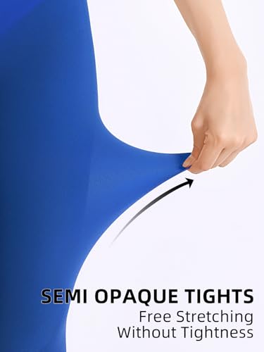 Image of Women's 80 Denier Semi Opaque Tights High Waist Soft Solid Color Footed Pantyhose
