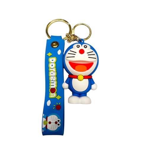 Image of Cute Cartoon Character Silicone 3D Key Chain with Strap Charm & Metal Hook, Merchandise Key Rings Gift for Kids Girls Boys Men & Women