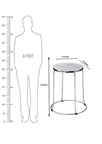 Image of NGFC Jali Steel Stools for Indoor /Outdoor Use - Durable Metal Stool for Kitchen, Office, Cafe, Hospital, Bar, & Medical Settings - Pack of 2