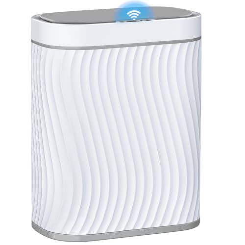 Bathroom Trash can with Automatic Touchless Lid, 2.6 Gallon Motion Sensor Small Garbage Can, Slim Waterproof Smart Trash Bin for Bedroom, Office, Living Room