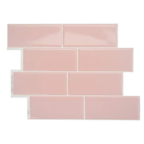 Smart Tiles Self Adhesive Wall Tiles - Metro Ava - 4 Sheets of 11.56" x 8.38" (29.36 cm x 21.29 cm) Kitchen and Bathroom Stick on Tiles - 3D Peel and Stick Backsplash