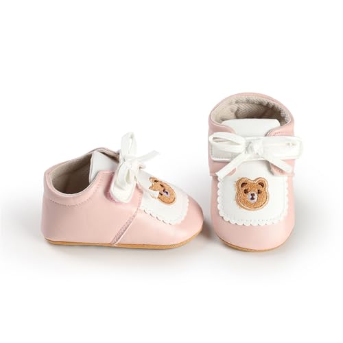 Image of HsdsBebe Baby Boys Girls Pu Leather Hard Bottom Walking Sneakers Toddler Rubber Sole First Walkers Infant Cartoon Slippers Crib Shoes