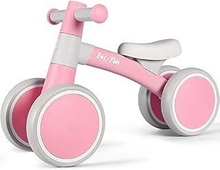 LOL-FUN Baby Balance Bike 1 Year Old Ride On Toy, Baby First Bike Birthday Gifts for One Year Old Boys and Girls, Toddler Trike for 12-18 Months Baby Walker 4 Wheels