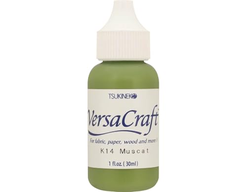 Tinta VERSACRAFT para textil color verde Muscat recarga 30ml. Bote cánula
